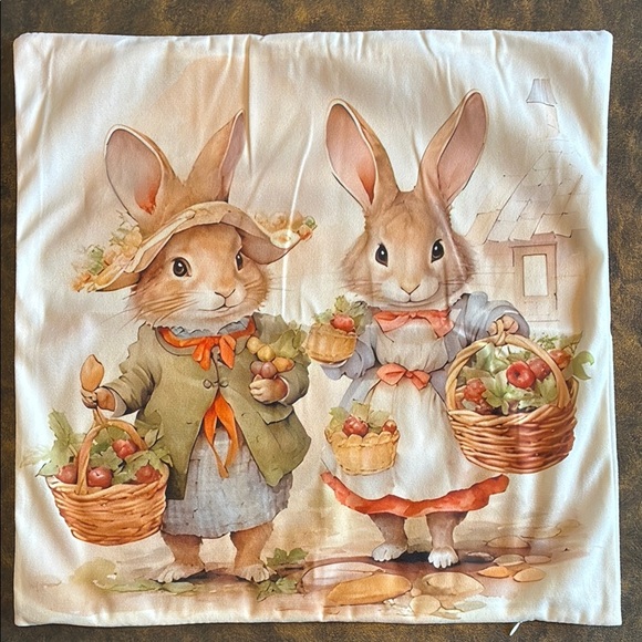 NEW Beatrix Potter Peter Rabbit inspired harvest throw pillow cover baby nursery - Picture 1 of 11